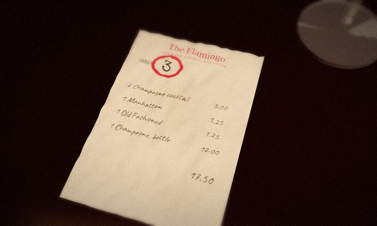 Bar Tab in the escape room