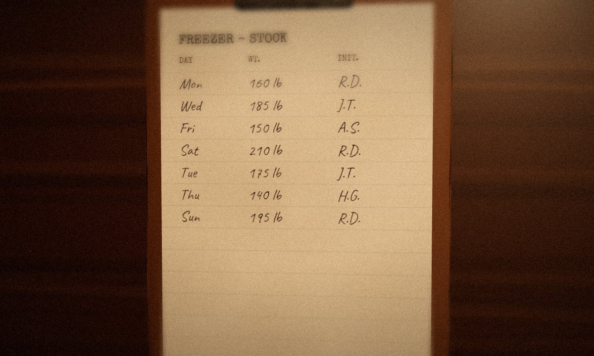 Freezer Log in the escape room