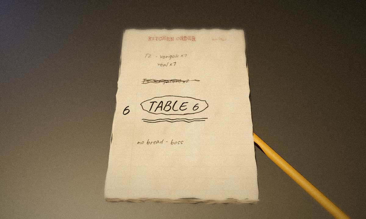 Kitchen Order Pad in the escape room