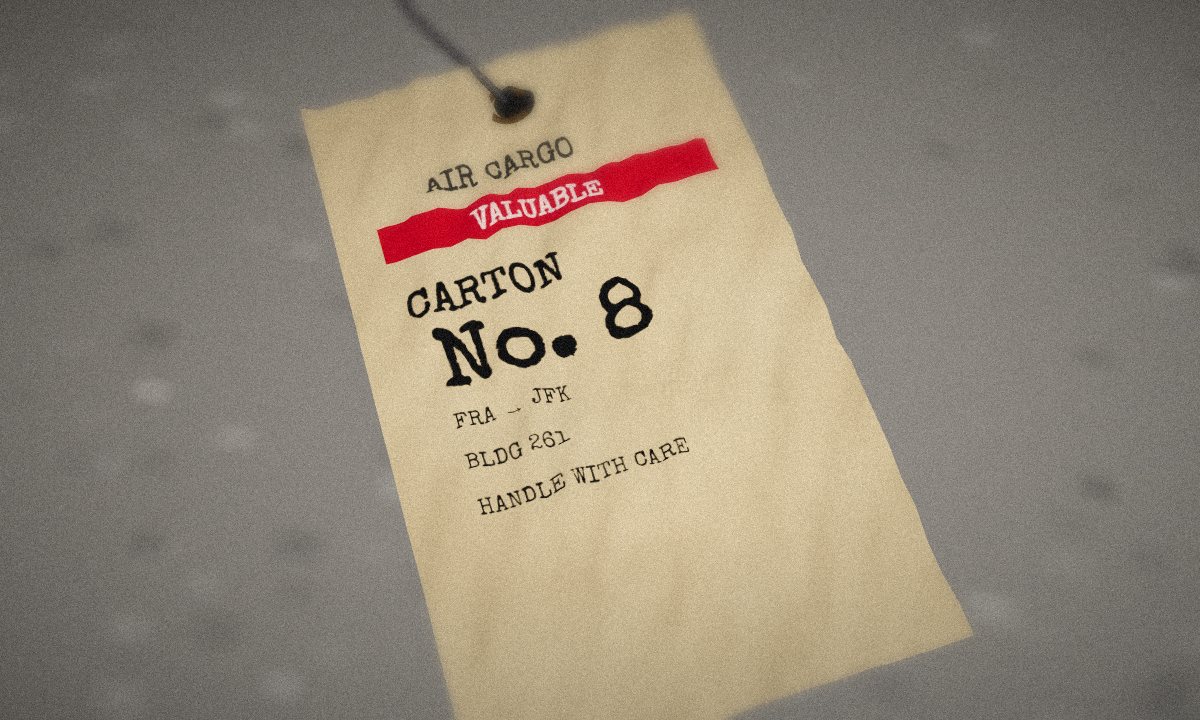 Cargo Tag in the escape room
