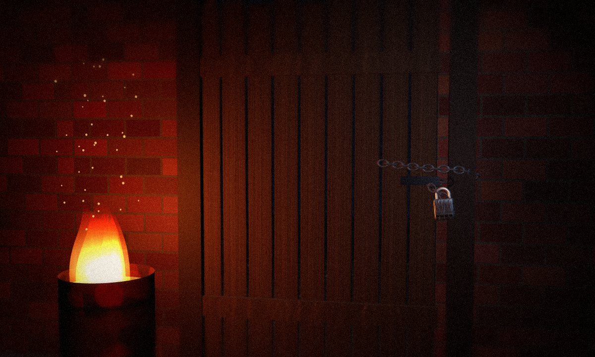 The gate to the alley in the escape room