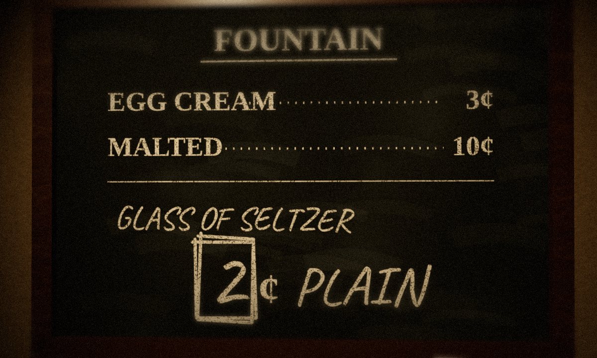 The price board in the escape room
