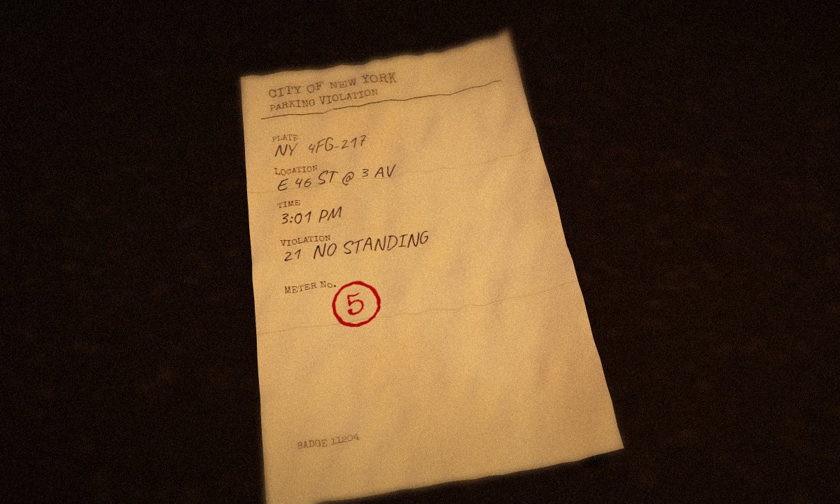 Parking Ticket in the escape room
