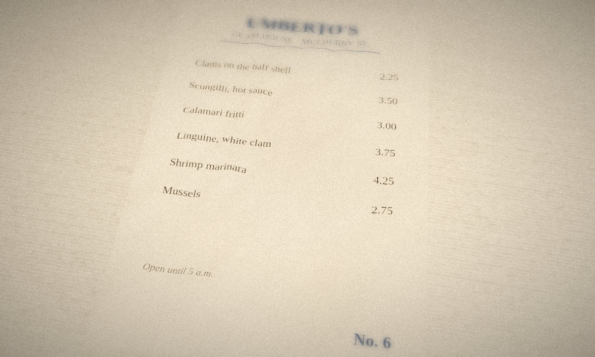Stack of Menus in the escape room