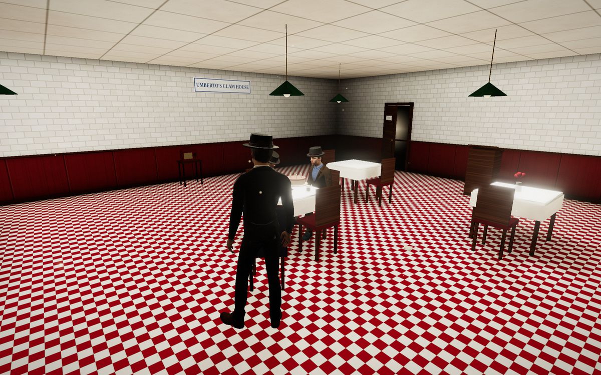 Searching Umberto's Clam House for clues